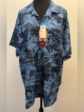 Canada Weather Gear Button - Up Shirt XLBlue Palm Print NWT
